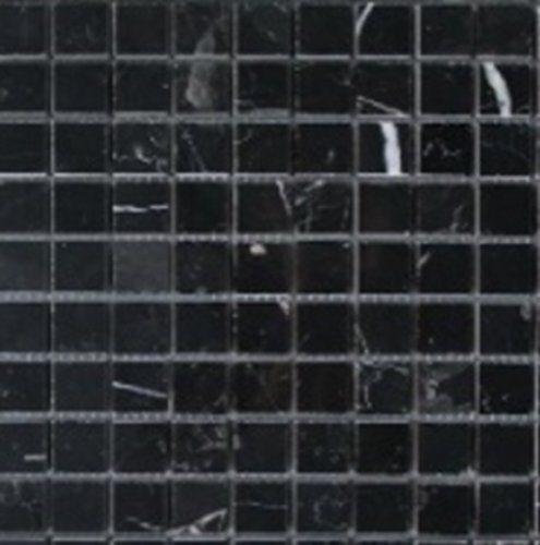 Мозаика Marble Mosaic Mosaic square 48X48 Nero Marquina Mat 30.5x30.5 черная матовая под камень, чип 48x48 квадратный