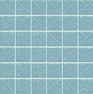 Настенная плитка Kerama Marazzi 21030 Ла-Виллет 30.1x30.1 голубая глянцевая мозаика / узоры