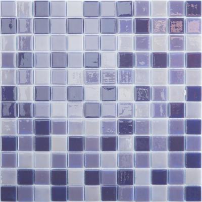 Мозаика Vidrepur Lux 405 лиловая (на сетке) 31.7х31.7 фиолетовая глазурованная глянцевая 