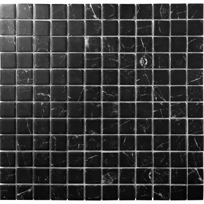 Мозаика Vidrepur С0003364 Supreme Marquina (на сетке) 31.7x31.7 черная матовая под камень, чип 25x25 квадратный