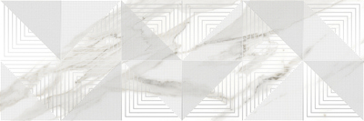 Декоративная плитка Laparet х9999281962 Balance 75x25 белая глазурованная глянцевая под геометрию