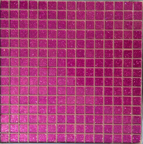 Мозаика Rose Mosaic F153 Shiny 32.7x32.7 розовая глянцевая с искрящимся эффектом, чип 20x20 квадратный