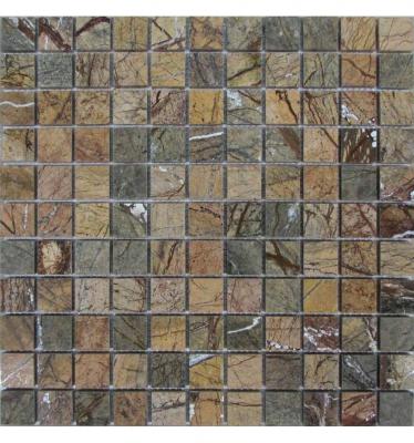 Мозаика FK Marble 30007 Classic Mosaic Bidasar Brown 25-6P 30x30 коричневая полированная