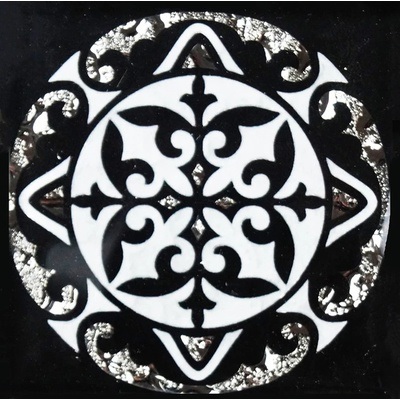 Напольная вставка Роскошная мозаика ВБ 05 6.6x6.6 Антарес черная стеклянная