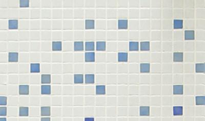 Мозаика Ezarri Растяжка Azul №1 49.5x49.5 белая глянцевая
