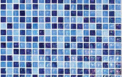 Мозаика Ezarri Растяжка ROCK №6 49.5x49.5 голубая / перламутровая глянцевая