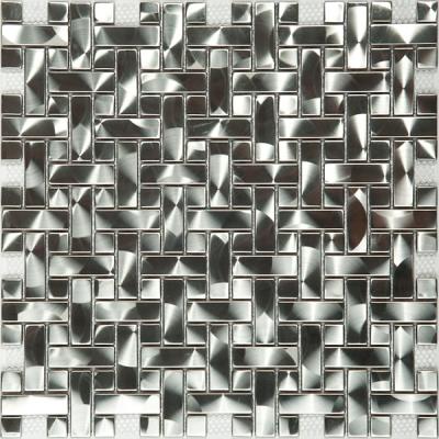 Мозаика NSmosaic Metall M-603 метал 305х300 серая глянцевая