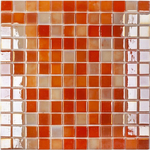 Мозаика Vidrepur 1043433 Lux № 402 31.7х31.7 красная глянцевая оттенки цвета, чип 25х25 мм квадратный