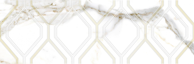 Декоративная плитка Laparet х9999281963 Beryl 75x25 белая глазурованная матовая под геометрию