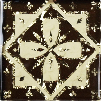 Напольная вставка Роскошная мозаика ВБ 24 6.6x6.6 Регул золотая стеклянная