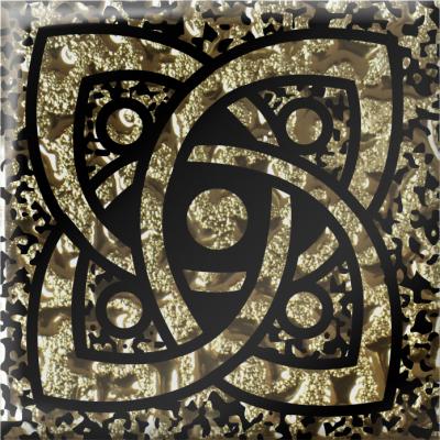 Напольная вставка Роскошная мозаика ВБ 08 6.6x6.6 Галактика золотая стеклянная