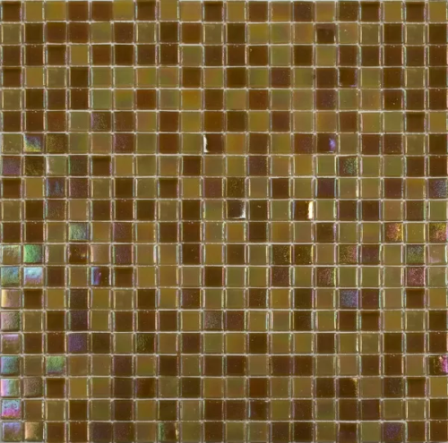 Мозаика NSmosaic MIX 22 GOLDEN 32.7x32.7 коричневая глянцевая оттенки цвета / перламутр, чип 15x15 квадратный