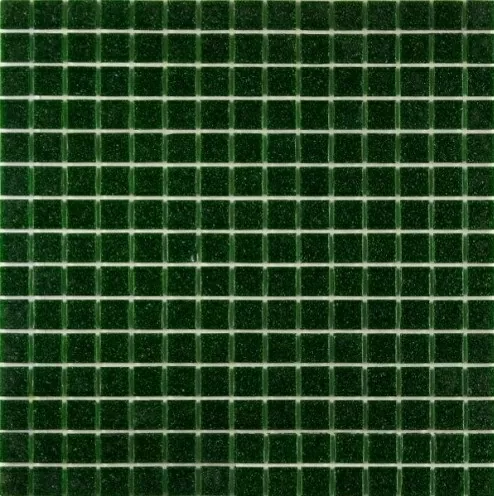 Мозаика Rose Mosaic A28(2+) Quartz 32.7x32.7 зеленая глянцевая с искрящимся эффектом, чип 20x20 квадратный