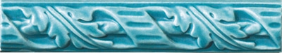 Бордюр Ceramiche Grazia FRE99 Amarcord 20x4 голубой матовый моноколор с орнаментом