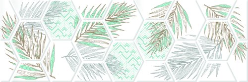 Декоративная плитка EM-TILE УТ-00009338 ColorBreeze Deco Leaves 20x60 белая глянцевая / матовая орнамент / моноколор