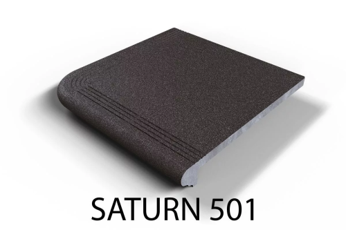 Ступень угловая Элит Бетон Saturn 501 33х33 серая глазурованная матовая под камень