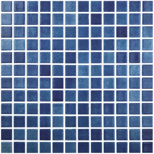 Мозаика Vidrepur Colors № 508 (на сетке) 31.7x31.7 синяя глянцевая авантюрин, чип 25x25 квадратный