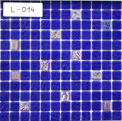 Мозаика Gidrostroy Glass Mosaic L-014 31.7x31.7 стеклянная синяя глянцевая, чип 25x25 квадратный
