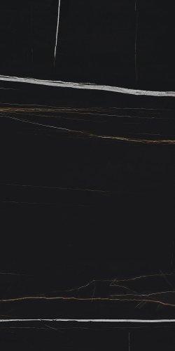 Керамогранит Italon 610015000505 Шарм Делюкс Сахара Нуар Люкс / Charme Deluxe Sahara Noir Lux 80x160 черный глянцевый под мрамор