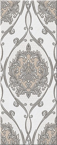 Декоративная плитка Azori 583162001 Chateau Mocca Classic 20.1x50.5 бежевая матовая с орнаментом