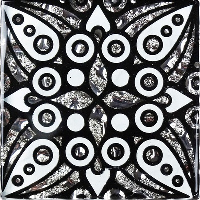 Напольная вставка Роскошная мозаика ВБ 29 6.6x6.6 Мира платиновая стеклянная