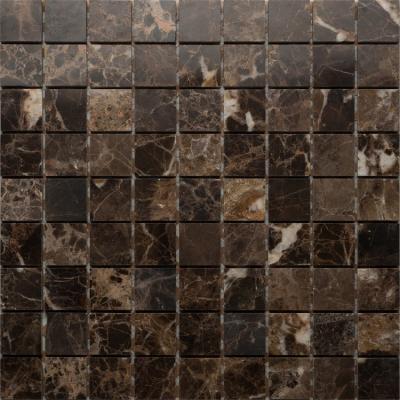 Мозаика Orro mosaic EMPERADOR DARK POL 30.5x30.5 коричневая полированная, чип 30x30 квадратный