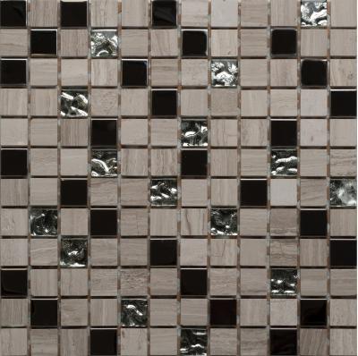 Мозаика Orro mosaic LINEN WOOD 30x30 микс бежевая/золотая глянцевая, чип 23x23 квадратный