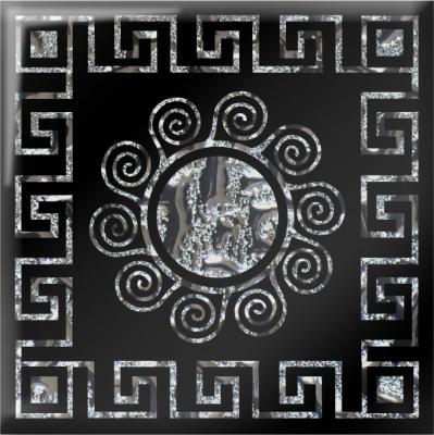 Напольная вставка Роскошная мозаика ВБ 17 6.6x6.6 Византия платиновая стеклянная