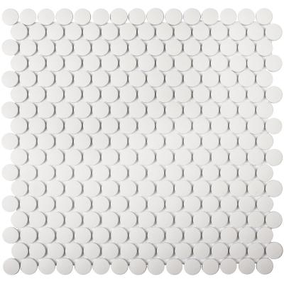 Мозаика Star Mosaic JNK81011 / С0003713 Penny Round White Antislip 30.9x31.5 белая нескользящая моноколор, чип 19 мм круглый
