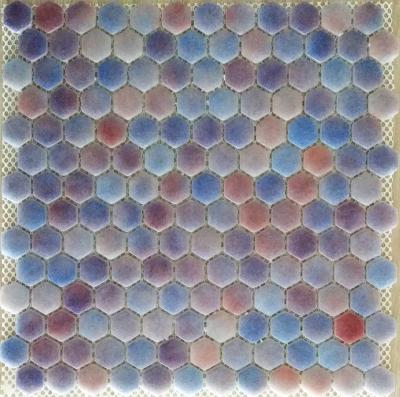 Мозаика Gidrostroy Glass Mosaic TN-009 30x30 стеклянная сиреневая глянцевая, шестиугольный чип (гексагон)