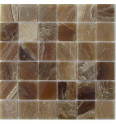 Мозаика FK Marble 35506 Classic Mosaic Caramel Onyx 48-8P 30.5x30.5 коричневая полированная