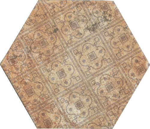 Керамогранит Monopole 52447 Pompeia Decor Marron 20x24 коричневый матовый под камень / орнамент