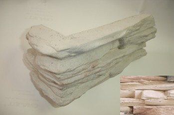 Угловой элемент Zikkurat Терскол 1-20-04 9x21 песочный рельефный под камень