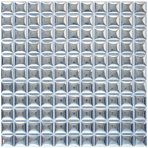 Мозаика Rose Mosaic CNJ 003-A Специальная серия 30x30 серая матовая выпуклая под металл, чип 25x25 квадратный