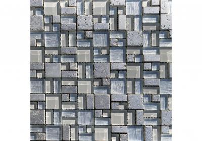 Мозаика Orro mosaic CHAMPANE LIGHT 30.5x30.5 белая глянцевая-матовая, чип разноформатный