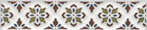 Бордюр Kerama Marazzi STG\B621\17000 Клемансо 15x3 белый глянцевый с орнаментом