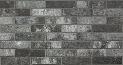 Керамогранит Rondine J85880 London Charcoal Brick 25x6 черный глазурованный под кирпич / мозаику