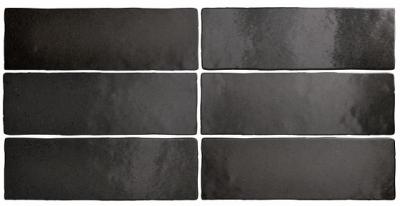 Настенная плитка Equipe 24962 Magma Black Coal 6,5х20 черная матовая моноколор