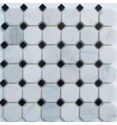 Мозаика FK Marble 30114 Octagon M008+M009-BP 30.5x30.5 черно-белая полированная