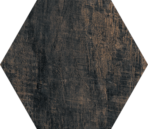 Настенная плитка Harmony 26122 Industry Black Hexa/ 17.5x20 коричневая матовая под дерево