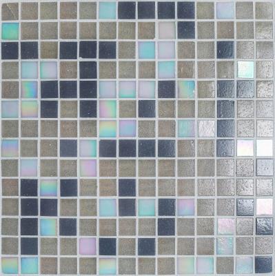 Мозаика Orro mosaic STONE GRAY 32.7x32.7 микс серая/перламутровая глянцевая стеклянная, чип 20x20 квадратный
