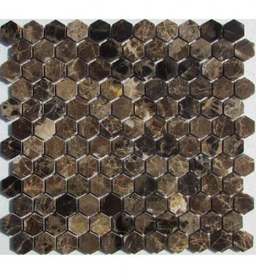 Мозаика FK Marble 35236 Hexagon Emperador Dark 29.5x28 коричневая полированная
