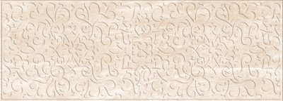 Настенная плитка Eurotile Ceramica 512 OXA2BG Oxana Relief 69.5x24.5 бежевая / коричневая глянцевая / рельефная с узорами