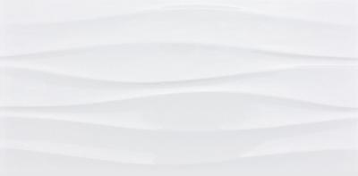 Настенная плитка Dualgres Waves Modus White 30x60 белая рельефная / глянцевая 3d узор / под ткань