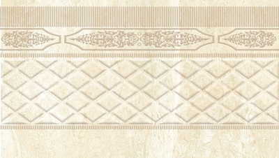Плинтус Eurotile Ceramica 454 Daino 14.5x27 бежевый глянцевый с орнаментом