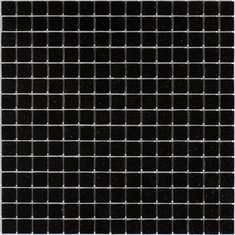 Мозаика Rose Mosaic A39(2) Quartz 32.7x32.7 черная глянцевая с искрящимся эффектом, чип 20x20 квадратный