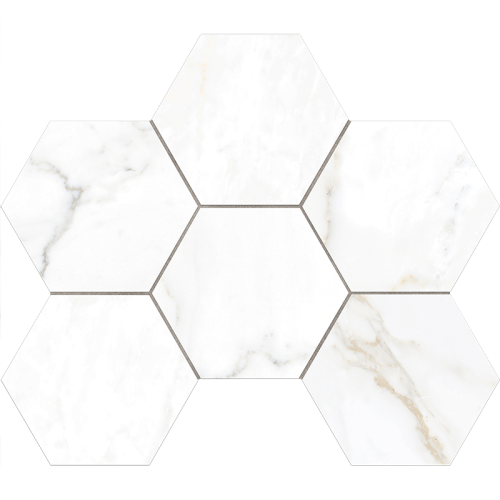 Мозаика Estima Mosaic/ID01_NS/25x28,5/Hexagon Ideal White 25x28.5 белая неполированная под камень, чип гексагон