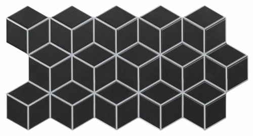 Керамогранит Realonda RLD000030 Rhombus Black 26.5x51 черный натуральный моноколор
