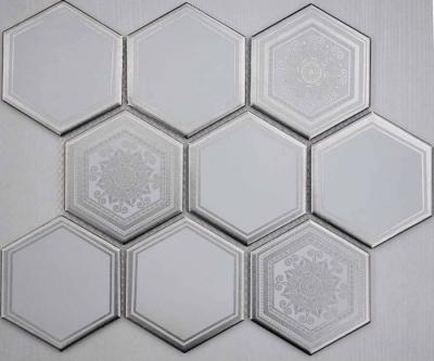 Porcelain Hexagon Carrara Decor 95 мозаика керамическая 29.5x25.8