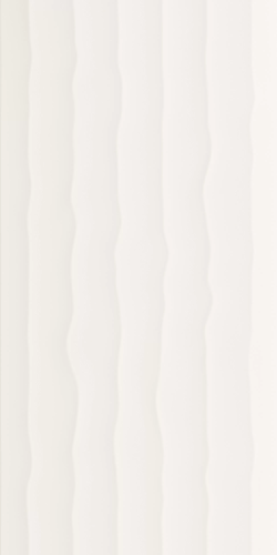 Настенная плитка Italon 600010002156 3D Wave / 3D Вэйв 40x80 белая матовая моноколор волнистая